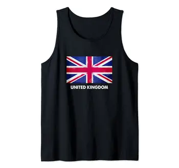 Daha fazla Tasarım Yaz İNGILTERE Birleşik Krallık Büyük Britanya Bayrağı Tank Top Moda 100 % Pamuk Gömlek Erkek Plaj Kolsuz