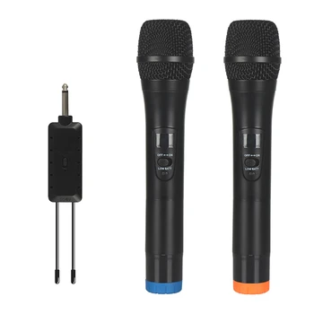 E8 Kablosuz Mikrofon 2 Kanal UHF Profesyonel El Mikrofon Mikrofon Mikro Telefon Karaoke Toplantısı İçin 50 Metre Şarkı Şarkı KTV