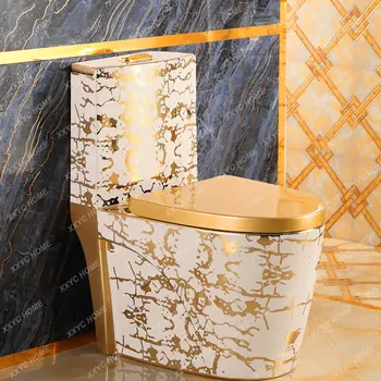 Elektroliz Altın Tuvalet Seramik Tuvalet Renk Tuvalet Fransız İtalyan Avrupa Tarzı Lüks Altın Ev altın tuvalet