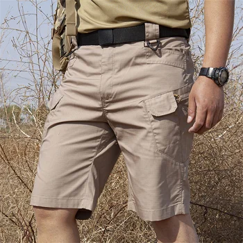 Erkek Erkekler 2023 Kargo Yeni Shortssummer Şort Taktik Pantolon Çok Cepler Joggers Su Geçirmez Hızlı Kuru kısa pantolon Giyim-resis