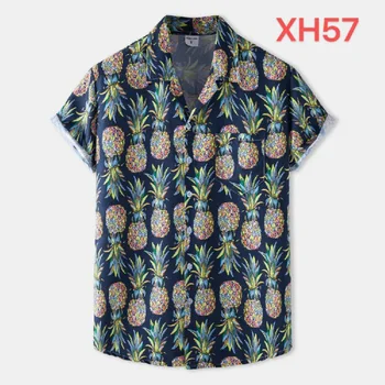 Erkek Yaz Hawaii Gömlek Erkekler 2023 Plaj Tatil Bluzlar Gömlek Baskılı Tasarım Kısa Kollu Gömlek Erkek Çiçek Gömlek Ropa Hombre