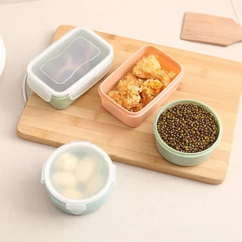 Ev Buzdolabı Mühürlü Sebzelik Kutuları Yuvarlak Dikdörtgen Öğle Yemeği Küçük Bento Kutusu Mutfak depolama kasesi