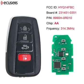 FCC ID: 14FBC-0351-US 3+1 Düğme ASK314.3MHz Akıllı anahtar Fob AA Çip Toyota Camry için RAV4 Prius 2018-2021 PN: 8990H-0R010 TOY12