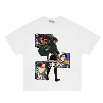 Harajuku Titan Grafik Moda Baskı T Shirt Hip Hop Streetwear Unisex Üstleri Tshirt Anime Büyük Boy Elbise Yaz Tee