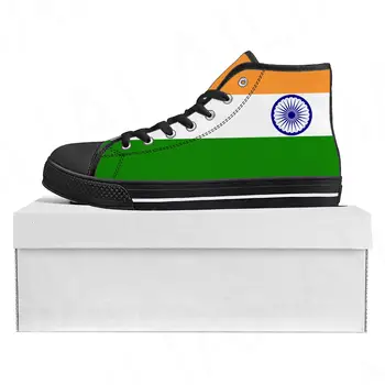 Hindistan Bayrağı Yüksek Top yüksek kaliteli ayakkabılar Mens Womens Genç Kanvas Sneaker Hindistan Rahat Çift Ayakkabı Özel Ayakkabı