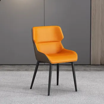 Iskandinav Basit Yemek Sandalyesi Deri Restoran Tabure Tasarım Makyaj yemek sandalyeleri Yaratıcı Ev Sillas Comedor Ev Mobilyaları
