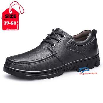 Iş Erkek deri ayakkabı Adam Siyah İngiliz Asansör Sneakers Moda Eğlence Sıcak Kış Artı Boyutu 37-50