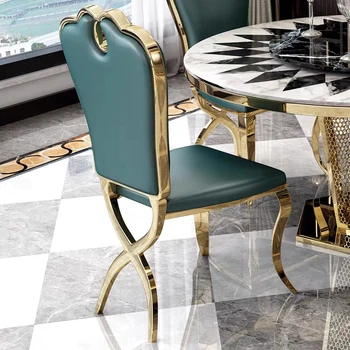 Işık lüks yemek sandalyeleri Modern Ev Oturma Odası Muhteşem Altın Yüksek arkalığı sandalye İskandinav mutfak mobilyası yemek sandalyesi CN