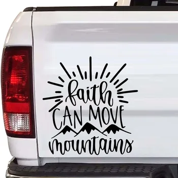 İnanç Hareket Edebilir Dağlar Ön Cam Araba Sticker Çıkartması İlham Alıntı İncil Ayet ChristanTruck Tampon Oto Araç Vinil