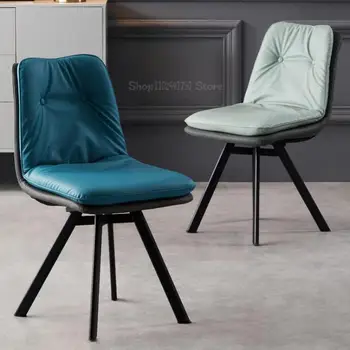 İskandinav ev restoran yumuşak çanta yemek sandalyesi makyaj arkalığı tırnak tabure modern minimalist otel müzakere deri sandalye