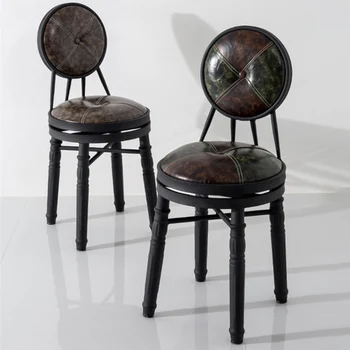 İskandinav yemek sandalyesi mutfak mobilyası Arkalığı Sandalye Kahve Dükkanı Dönebilen Şezlong Modern Minimalist Deri yemek sandalyeleri
