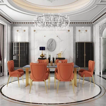 İtalyan ışık lüks kaya tabağı masa modern ve basit high-end tasarımcı dikdörtgen lüks taş minimalist masa büyük daire