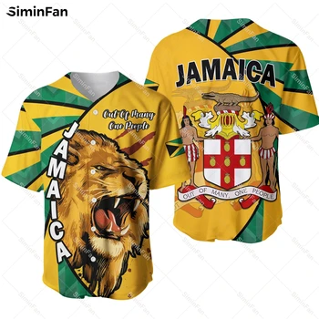 Jamaika Atletizm Beyzbol Forması Jamaika Bayrağı 3D Baskılı Gömlek Erkek Yaz Yakasız Tee Camisa Unisex Tshirt Kadın Üst