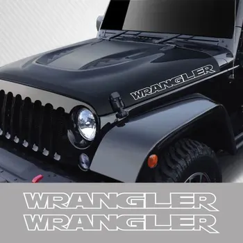 Jeep Wrangler JK için JL TJ Sınırsız DIY Dış Otomatik Ayar Aksesuarları 2 ADET Araba Kaputu Kapağı Çıkartmalar Vinil Film Kaput Çıkartmaları