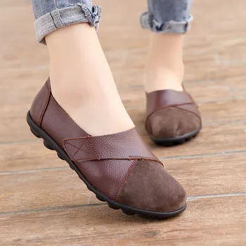 Kadın Flats 2023 Yeni loafer ayakkabılar Yumuşak Deri üzerinde kayma rahat ayakkabılar Mokasen Bot Ayakkabı Kadınlar için Zapatos Mujer Boyutu 35-44