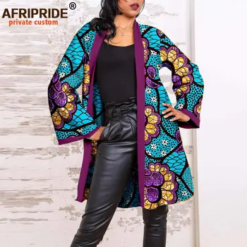 Kadınlar için afrika Giysileri Açık Ön Tam Kollu Mahsul Tops Seksi Kıyafetler Dashiki Baskı Elbise Dış Giyim Ankara Kıyafetleri A2324001