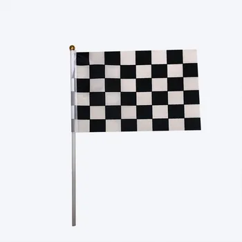 KAFNIK, 8th Siyah Ve Beyaz Kare El Bayrağı 14 * 21 cm Racer Sallayarak Bayrak Yarış Bayrakları Ve Pankartlar Dekoratif Spor Araba Bayrağı