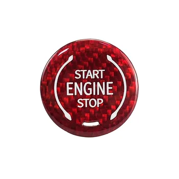 Karbon Fiber Push Start Düğmesi, Motor Çalıştırma Durdurma Düğmesi Ateşleme düğme kapağı Chevy Corvette için C8 2020 2021 2022 ,Kırmızı
