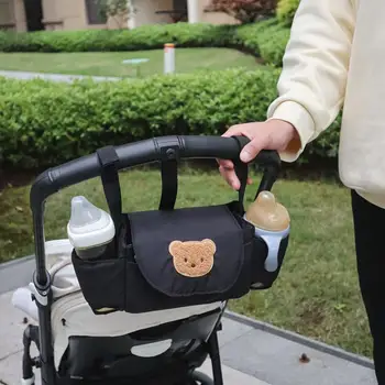 Karikatür Baskı Buggy Bebek Pram Organizatör Şişe Tutucu Bebek Arabası Kolu saklama çantası Bebek Arabası Kolu Mumya Kılıfı