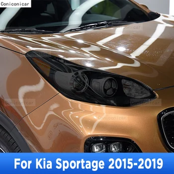 Kia Sportage 2015-2019 için Araba Dış Far Anti-scratch Ön Lamba Tonu TPU koruyucu film Tamir Aksesuarları Sticker