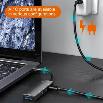 Kullanışlı Yerleştirme İstasyonu Sürücüsüz Hafif Splitter Kablo Hub USB Tip-C Dişi Hızlı Kablo Hub Yerleştirme Standı