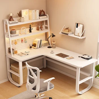 Köşe masası, öğrenci kitaplık entegre çalışma masası, delikli pano, masaüstü bilgisayar masası