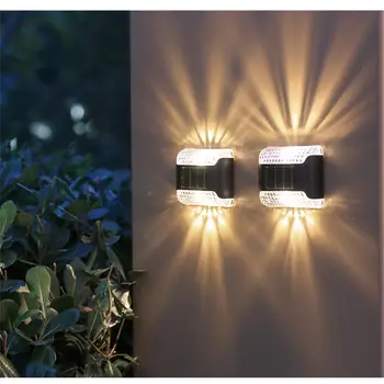 LED güneş duvar lambası bahçe dekor ışık açık yukarı ve aşağı aydınlık aydınlatma su geçirmez sokak lambası Yard balkon