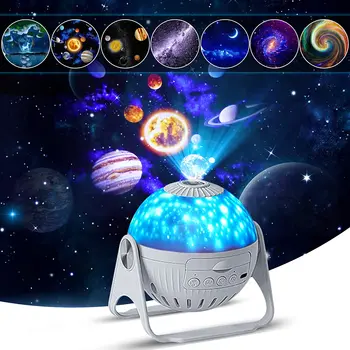 LED yıldız gece ışıkları Galaxy projektör 360° Döndür Planetaryum Yıldızlı Gökyüzü Projektör Lambası çocuklar için Yatak odası Dekor Gece Lambası