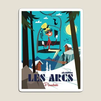 Les Arcs 1800 Poster Mıknatıs Ev Sevimli Dekor Çocuklar Tutucu Buzdolabı Organizatör Çıkartmalar Renkli Oyuncak Manyetik Buzdolabı