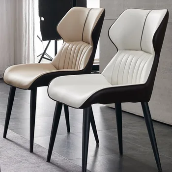 Lüks Rahat İtalyan yemek sandalyeleri Modern makyaj bahçe deri şezlong İskandinav Oturma Odası restoran Ev Mobilyaları