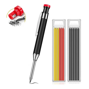 Mekanik Marangoz Kalemler İnşaat Kalemler Ağır Dahili Kalemtıraş Ağaç İşleme Markalama Aracı Siyah