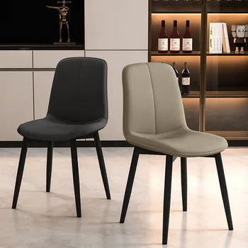 Minimal İskandinav yemek Sandalyesi Lüks Yüksek Geri Relax Metal büro sandalyeleri Tasarımcı Modern Sillas De Comedor ev mobilyası