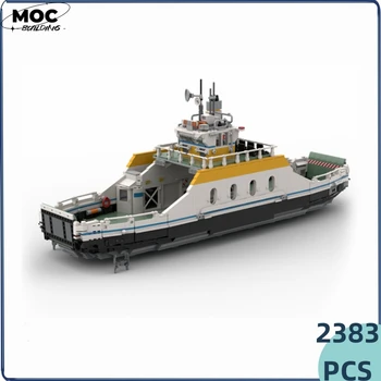 Moc Yapı Taşları Gemi Modeli Serisi Orta ölçekli Araba Feribot Teknik Tuğla DIY Montaj Ünlü Oyuncaklar Childr Tatil Hediyeler