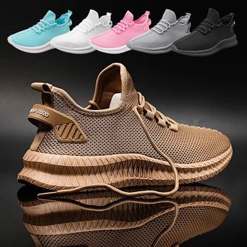 Moda Erkek Spor Ayakkabı Hafif erkek koşu ayakkabıları Nefes Lace Up Erkekler rahat ayakkabılar Trend Kadın yürüyüş ayakkabısı Artı Boyutu 48