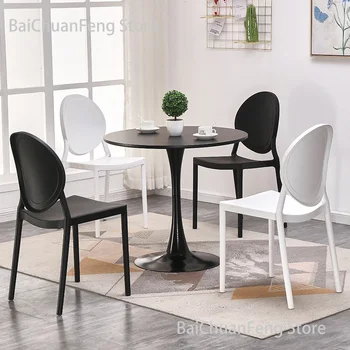 Modern Basit Kırmızı yemek sandalyeleri İskandinav Yaratıcı Moda yemek odası mobilyası Ev Plastik Geri Açık Müzakere Sandalye