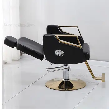 Modern Kuaför berber sandalyeleri Salon Mobilyaları İçin Basit Güzellik salon sandalyesi Döner kuaför sandalyeleri Kaldırma berber koltuğu