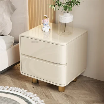 Modern Minimalist Ins başucu masa ahşap italyan ışık lüks komidin yan kabin yaratıcı yatak odası mobilyası depolama dolabı