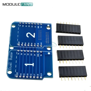 NodeMCU ESP8266 Arduino İçin Wemos İçin D1 Mini Kalkan Çift Soket Çift Taban Kalkanı NodeMCU ESP8266 genişletme kartı