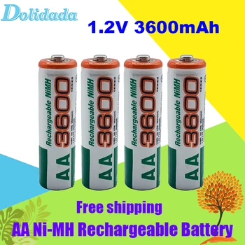 Original AA 3600 MAH Batterie Rechargeable 1.2 V Nickel Hydrogène Convient Pour Horloge Et Souris Avec Chargeur