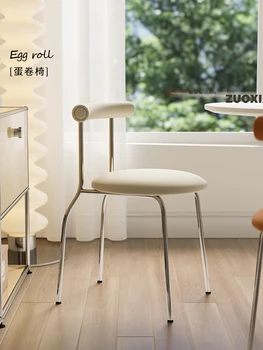 Ortaçağ lüks yemek sandalyesi ev modern kahve dükkanı koltuk İskandinav minimalist yatak odası masası retro sandalye