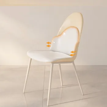Oturma Odası Deri Lüks Şezlong Yemek Arka Kanepe Zemin Relax İskandinav Sandalyeler Tek Çelik Sillas De Comedor Ev Mobilyaları