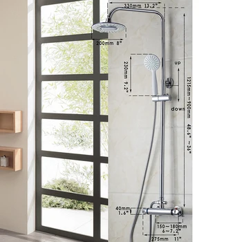 OUBONI 8 inç Banyo Termostatik Yağmur Duş Musluk Küvet Duş musluk suyu Duş Seti Musluk musluk bataryası Yuvarlak Kafa
