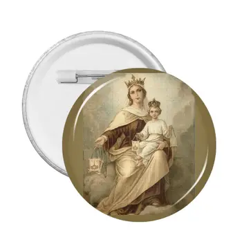 Our Lady Of Mount Carmel Pin Rozeti İsa Mesih Doğuş metal pimler Severler Rozetleri Giysi İçin Broşlar