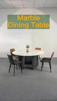 Parlak kaya masa ev modern basit lüks high-end değişken yuvarlak masa küçük boyutlu yuvarlak yemek masası ve sandalye kombinasyonu
