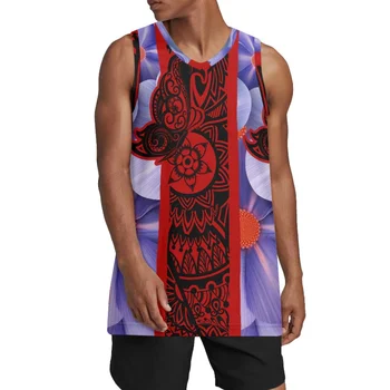 Polinezya Tribal Samoa Totem Dövme Samoa Baskılar Dikişli Basketbol Forması Spor Gömlek Hip Hop Giyim için Parti Polyester