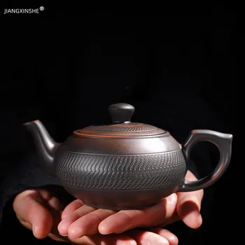 Retro High-end Mor Çömlek Demlik Seramik Ev Mor Kil Tek Pot Kung Fu çay seti Atlama Bıçak Saf el yapımı çaydanlık