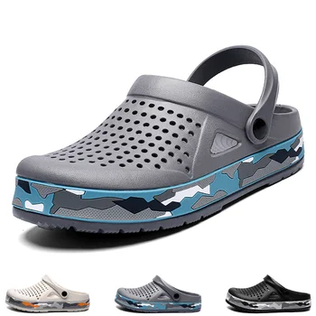 Sandalet Erkek Moda 2023 Yaz Sandalet Erkekler İçin Nefes plaj ayakkabısı Erkek Takunya Eğlence Kayma Delik Terlik Sıcak Satış