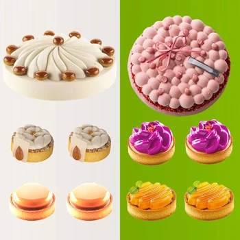 SHENHONG Kek Kalıbı pişirme seti Silindir Köpük Üst Doku Silikon Kek Kalıpları Fransız Tatlı Pişirme Araçları Mutfak Malzemeleri