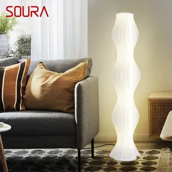 SOURA Modern LED zemin lambası eski yaratıcı beyaz basit ışıkları ayakta dekoratif ev oturma odası yatak odası için