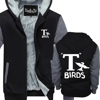 T Kuşlar Zil hoodies kalın polar hoody mens kış ceket Gres John Travolta Olivia Newton John euro boyutu